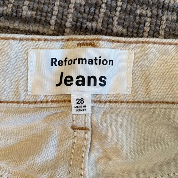 Reformation Cynthia Straight Jeans (Bone) - Picture 2 of 2